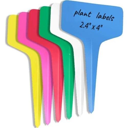 50/ 100/ 500PCS Plastic Plant Labels 2.4" x 4"/ 6x10cm T-Type Garden Tags Plants Waterproof 6 Colors Plant Tags for Plant Sign