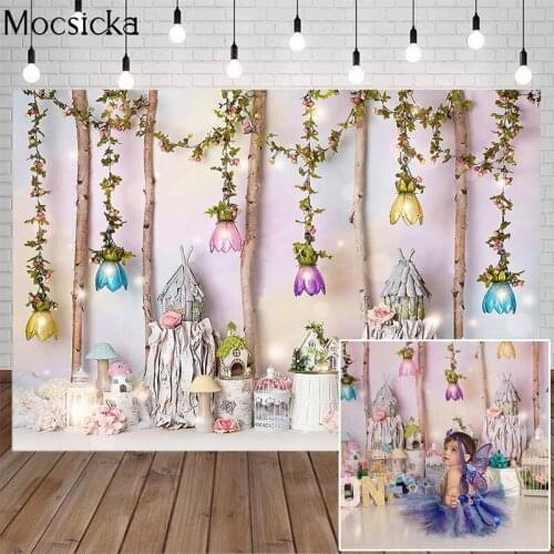 Mocsicka Spring Real Scene Photography Background Trunk Dream House Child Birthday Backdrop Newborn Baby Decoration Props Studio