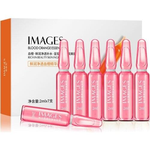 7pcs Dark Spot Corrective Ampoule Set Orange Vitamin & Hyaluronic Acid Moisturizing Soothes Lifts Firmness Face