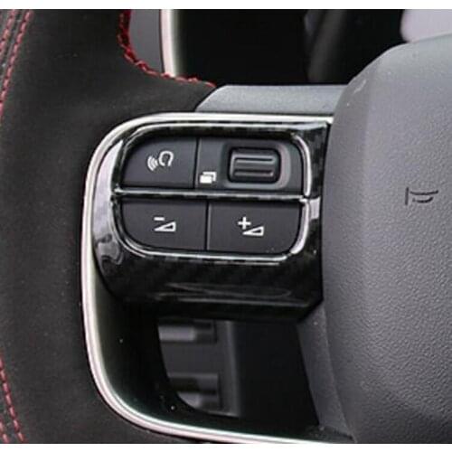 For Citroen C5 Aircross 2017 2018 2019 ABS Matte Carbon Fiber Steering Wheel Cover Sequin Trim Sticker Accessories Styling