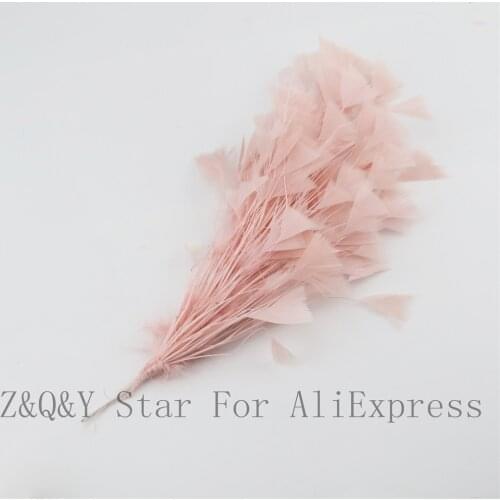 Natural turkey tear flat wool dyed leather pink made into 30-35CM wire flower DIY craft performance costume feather