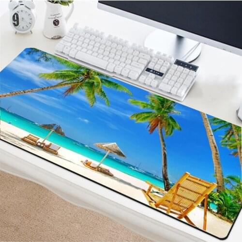 Office Carpet Mouse Pad Gamer Beautiful Keyboard Mat Beach Sea View Beautifully Waterproof Carpet Desk Accessories for Bears Pc