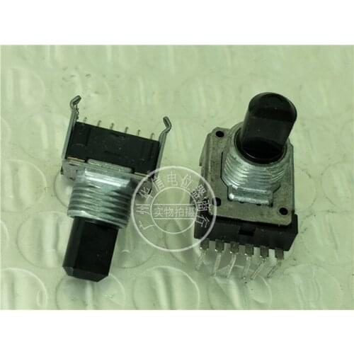 Original new 100% 142 TYPE vertical double potentiometer B5K handle with thread length 15MMF and midpoint 6pin (SWITCH)