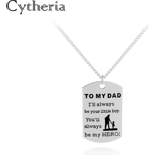 To my dad necklaces father enamel necklace i'll always be your little boy you'll always be my hero statement collars cheer up