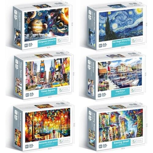 QWZ Jigsaw Puzzles 1000 Pieces Wooden Assembling Picture Landscape Puzzles Toys for Adults Children Kids Games Educational Toys