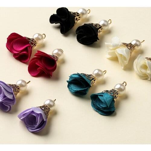 10pcs Pearl Flower Tassel Charm Pendant for Making jewelry accessories jewelry findings jewelry supplies