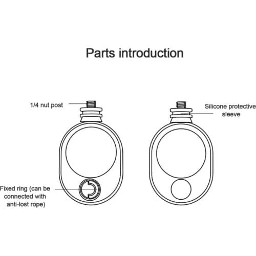 T5EE Pocket Size Bullet Time Cord for ONE X2 Panoramic Sports Camera With Fixed Ring Can Be Connected to Anti-lost Rope