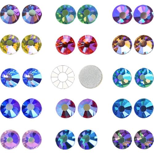 Stunning unusual quality! Multi colors crystal AB SS12-SS30 Non Hot Fix Rhinestone flat back strass nail glitters garment stone