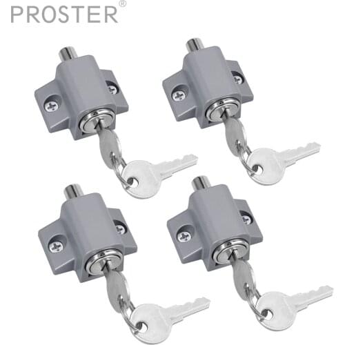 PROSTER 2PCS/4PCS Sliding Door Locks Window Lock Sliding Patio Hinged Door Catches Set Window Bolt Safety Security Lock Hardware