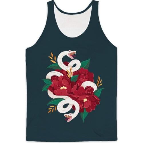 REAL American US SIZE Double Snakes - Gemini High Quality 3D Sublimation Print Tank top plus size 4xl 5XL 6XL
