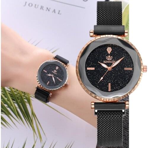 Luxury Brand Milan Magnet Strap Watch Women Fashion Romantic Starry Dial Diamond Ladies Quartz Watch Female Gifts Reloj Mujer