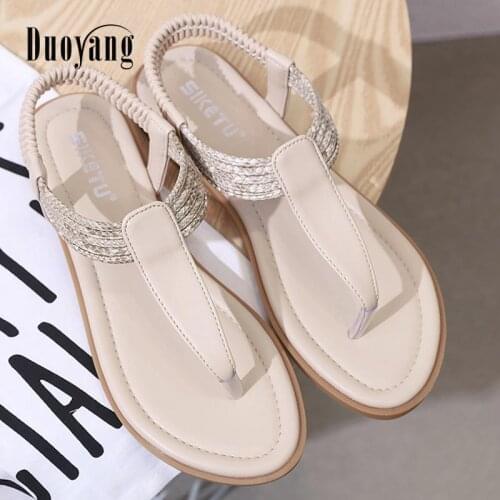 Elastic strap pu sandals women platform shoes solid classic plus size casual shoes women sandals summer 2021 female sandal deals