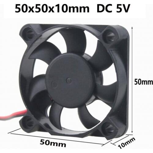 Gdstime 2 Pcs DC 12V Ball Bearing 50x50x10mm 5010 2Pin Ventilation Brushless Computer Case Cooling Fan 50mm x 10mm 5cm
