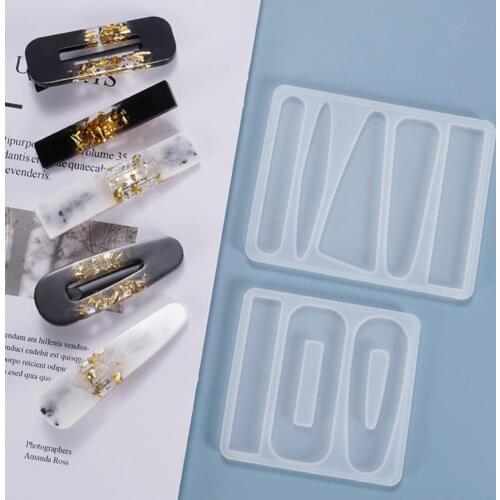Silicone Hairpin Clip Barrette Mould Resin Casting Jewelry Making Craft DIY Mold Non-Stick Hair Pin Design DIY Craft Mold