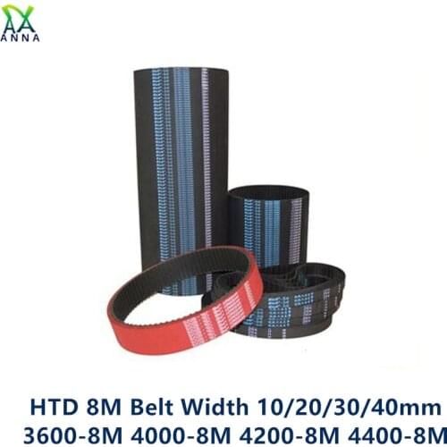 HTD 8M synchronous Timing belt C=3600/4000/4200/4400 width 10/20/30/40mm Teeth 450 500 525 550 HTD8M 3600-8M 4000-8M 4400-8M