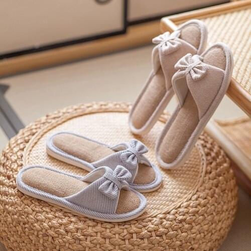 Cotton and linen slippers spring and autumn female home lovers floor linen slippers home indoor four seasons linen slippers