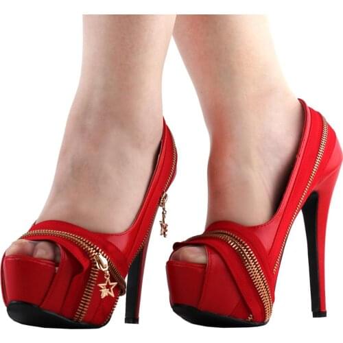 LF80836-2 Show Story Punk Multi-Colour Zip Peeptoe Platform High Heel Stiletto Pump