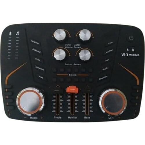 V10 Live External Sound Card Bluetooth Voice Changer Smart Noise Reduction Card Support Mic Computer Phone Guitar