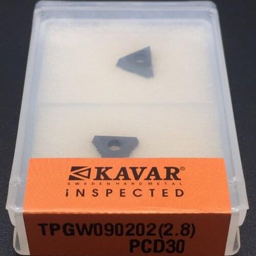 2pcs TPGW090202/04/08 PCD30 Insert Diamond blade tools Used for Aluminum Polycrystalline diamond tools PCD cnc