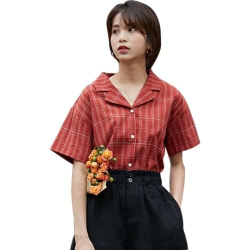 Women Printed Chiffon Blouse Short Sleeve Elegant Ladies Casual Loose Summer Turn Down Collar Shirts
