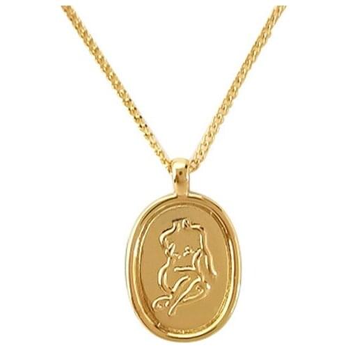 Retro gold coin necklace female European and American temperament cold wind design simple 2021 new necklaces