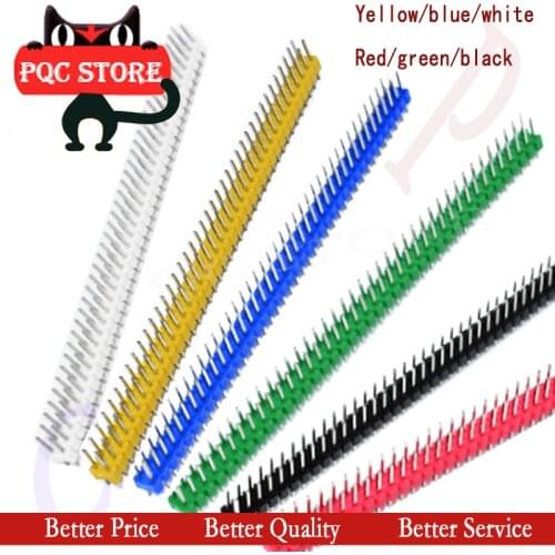 10pcs 2x40 Pin 2.54 double row header blue/yellow/red/black/white/green round header connector straight header