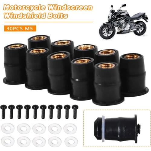 10Pcs/Set M5 5mm Metric Rubber Well Nuts Windscreen Windshield Fairing Cowl For Honda For Suzuki Auto Motorbike Off-road
