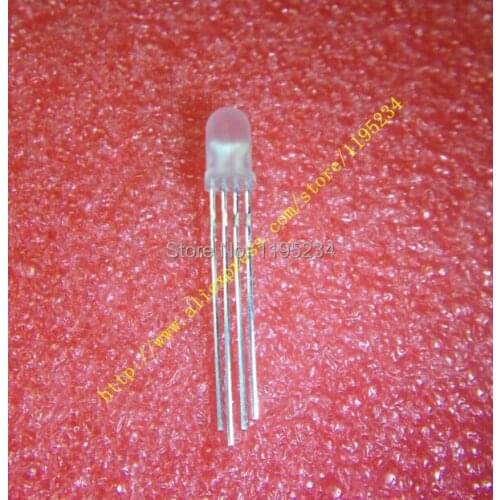100pcs 5mm RGB LED Common Cathode Tri-Color Emitting Diodes f5 RGB Diffused