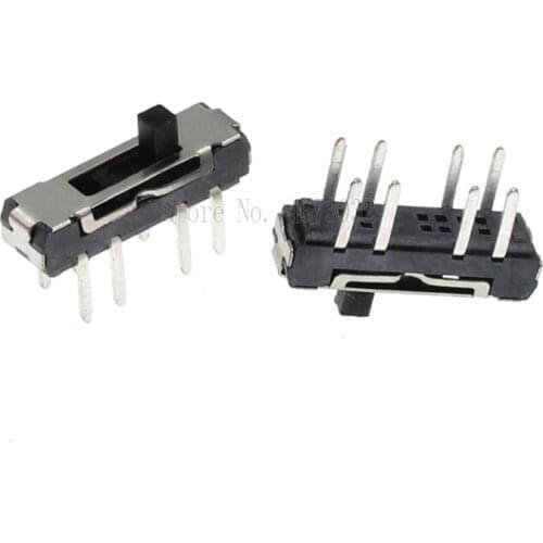 100PCS MSS23D18 MSS-23D18 8PIN 2P3T DPTT Toggle Switch Side Slide Switches Handle 4MM ROHS