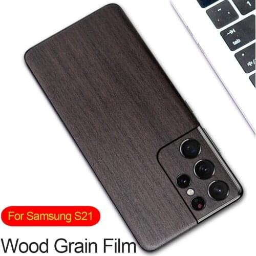 2021 Wood Skins Ice Film Phone Back Cover Sticker For Samsung Galaxy S21 Plus S21 Ultra S20 Note 20 10 Phone Back Film Stickers