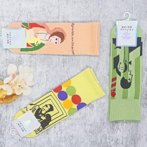 3Pairs/Lot 2020 New Men Women Couple Socks Abstract Art Cartoon Socks Fashion Socks For Women