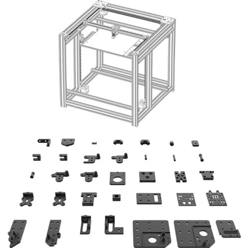 BLV MGN Cube 3D Printer Dual Axis Upgrade Full Kit CNC Aluminum Alloy Metal Extrusion Frame Mount Bracket Corner Screws Nut DIY