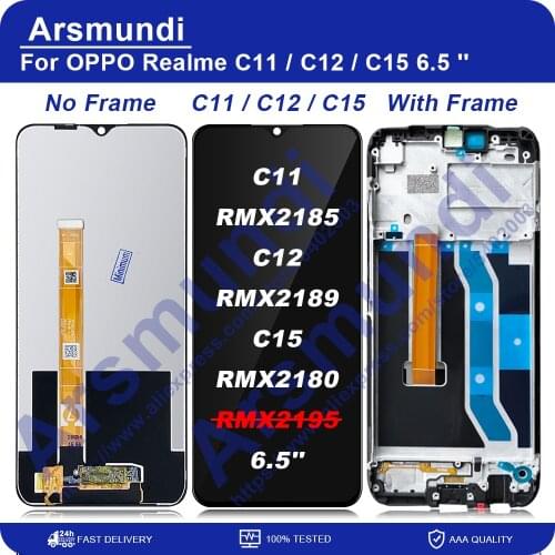 6.5" For OPPO Realme C11 C12 C15 LCD Display Touch Screen Digitizer Assembly Replacement Parts For OPPO RMX 2185 2189 2180 LCDs