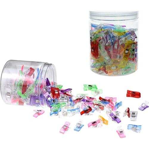 60/100Pcs Mix Size Sewing Clips Multicolor Garment Clips Clamps For DIY Patchwork Fabric Quilting Sewing Knitting Clips with Box