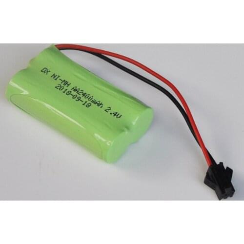 1-2PCS 2.4V Ni-Mh AA rechargeable battery pack 2400mah AA cell for RC Car helicopter toys led light cordless phone SM plug