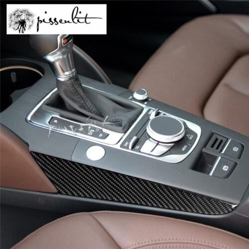 For Audi A3 8V 2012-2017 Accessories Carbon Fiber Gear Side Panel Decorative Car Covers Car Styling Trim Stickers Protector