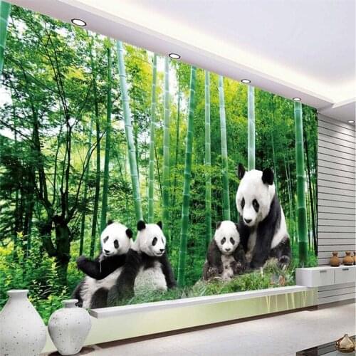 Beibehang papel de parede custom photo wall paper Luxury Quality Panda bamboo green world of natural beauty 3d large wallpaper