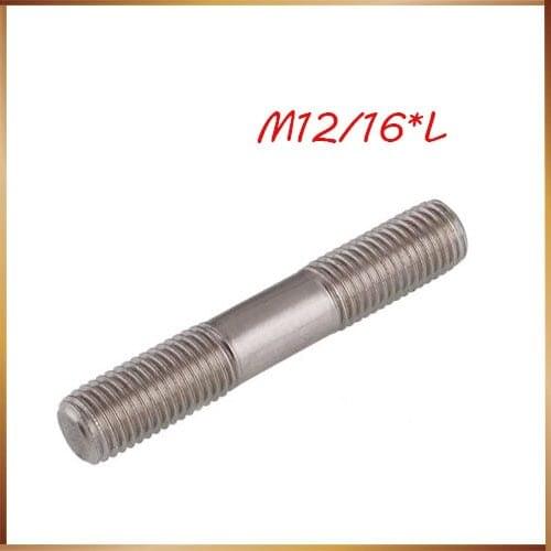 Free shipping 304 stainless steel screws double-headed screw rods studs M12 M16 Bolts double-headed screws teeth