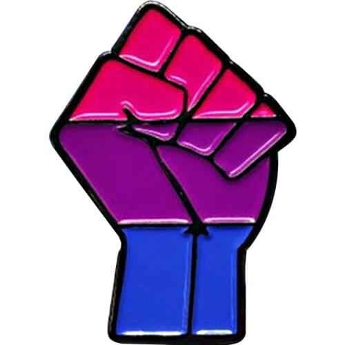 Bisexual Power Enamel Pin LGBT Fist Gay Lesbian Jewelry