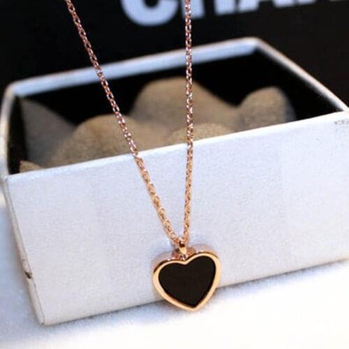 New simple 14k rose gold Chain Exquisite Necklace Gift For Women heart Diamonds Gemstones Pendant Fine Jewelry Holiday gifts