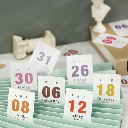 Morandi Color Mini Calendar 2021 Year 365 Days Desktop Paper Calendars Daily Scheduler Table Dairy Yearly Agenda Calendars