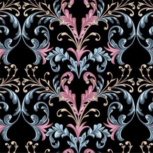 Spandex stretch swimsuit fabric European designer classic palace style digital printing satin garment fabric