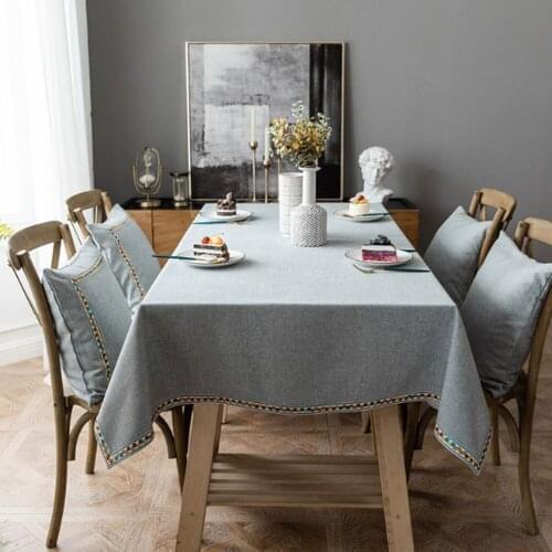 Europe Table Cloth Fabric Water Proof Rectangular Coffee Table Cotton Linen Dustproof Tablecloth Home Kitchen Decorative