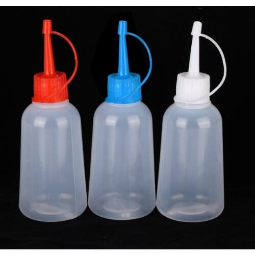 5pcs 100ml Plastic Clear Squeeze Bottle Applicator Bottle Crafts Art Glue Multi Purpose Clear Container