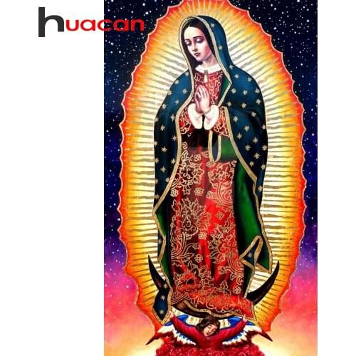Huacan 5d DIY Diamond Painting Full Square Virgin Mary Diamond Embroidery Kit Mosaic Religion Christianity Portrait Needlework