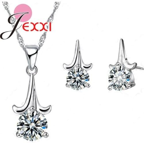 Fine Cubic Zirconia Pendant Necklace Womens Fashion Jewelry Plant 925 Sterling Silver Earrings With Fast Shipping