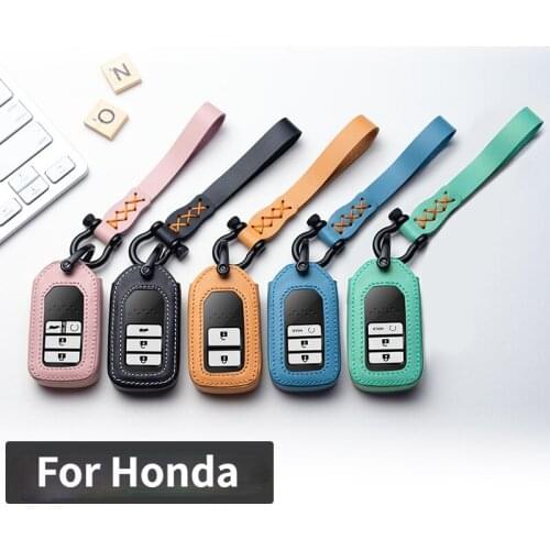 Leather Car Key Case Cover for Honda Hrv Civic 2017 Accord 2003-2007 Cr- V Freed Pilot Civic CR- V HR-V Jade Crider Odyssey