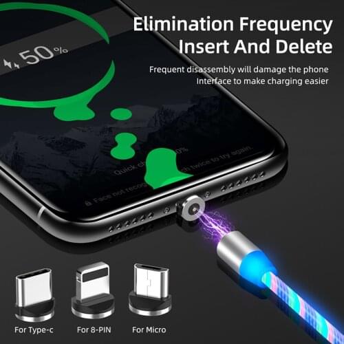 Magnetic USB Cable USB C Cable Micro USB Charger Magnetic Charging Cable Micro Type-C Lighting Cable for Samsung HTC ZTE LG