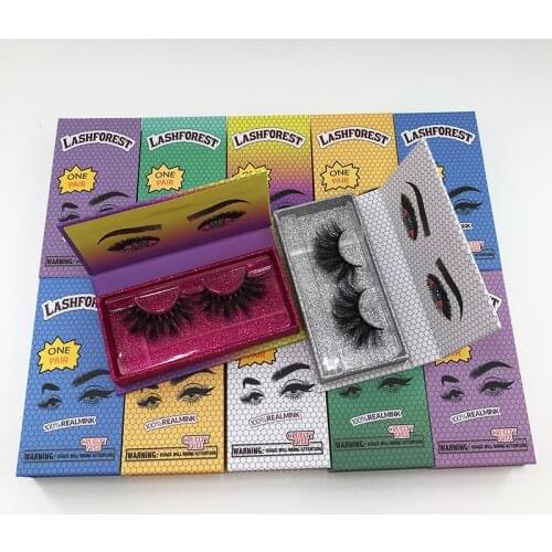 Wholesale 25mm Mink Lashes Custom Lash Package Box Empty LashForest Eyelash Case for Strip False Eyelashes