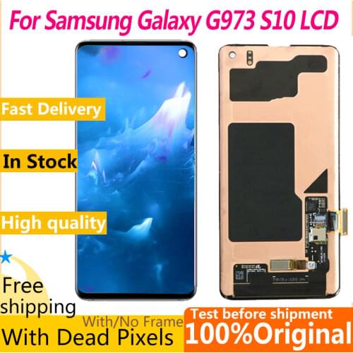 Original S10 With point 6.1"LCD For Samsung galaxy S10 G973 SM-G9730 G973F LCD Display and Touch Screen Digitizer Assembly Parts